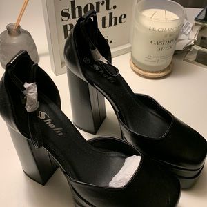 Black platform heels